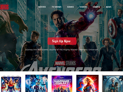 Marvel Homepage Redesigned