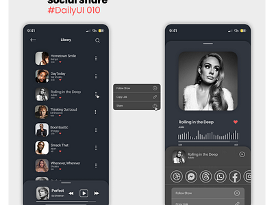 Social Share - #DailyUI - #010 @010 dailyui ui ux