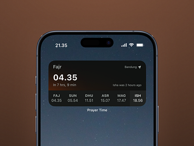 Muslim Prayer Time Reminder Widget for iOS ui