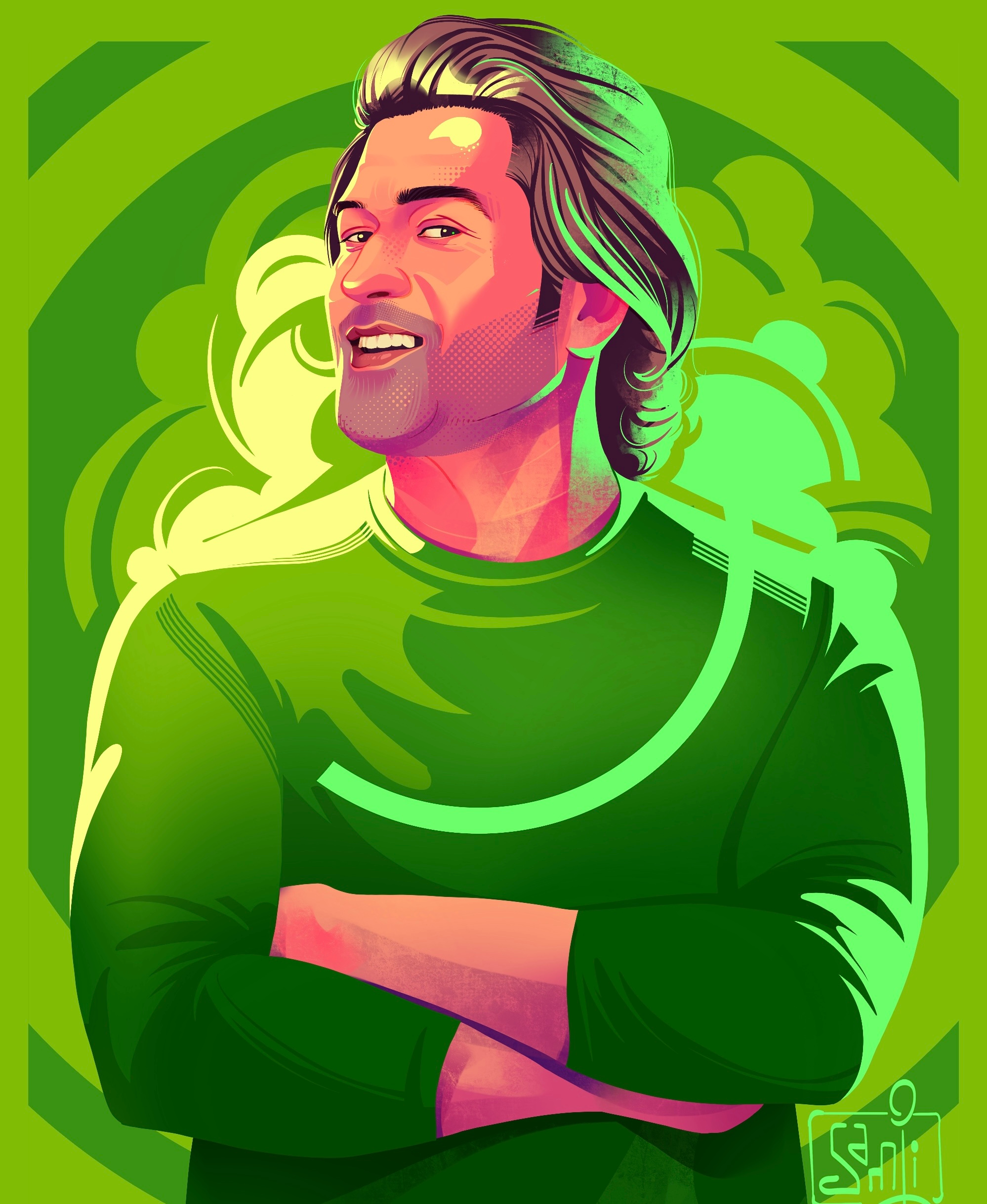 Portrait illustration dhoni illustration illustrator portrait illustration procreate samji illustrator