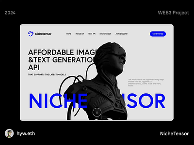 NicheTensor - Affordable Image&Text Generation API - LandingPage 3d ai animation bitcoin blockchain branding btc chatgpt crypto gpt graphic design homepage landing page logo minimal minimalist motion graphics ui web website