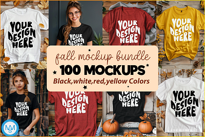 Fall, Autumn T-Shirt Mockup Bundle graphic design mockup