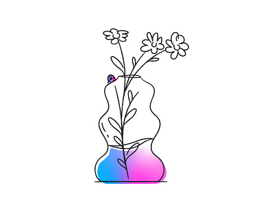flowers branding design flowers graphic design icon illustration ladybug line minimal retro simple ui