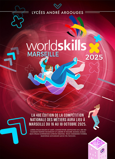 WorldSkills Poster 3dcontent adobe ar ar media arprototype augmented reality design designinspirationskills2025 innovation interactivedesign photoshop poster techlearning visualcommunication worldskills