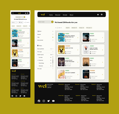 Wisconsin County Library search page ui ux website