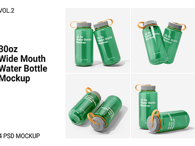Wide Mouth Water Bottle Mockup Vol.2 advertising aqua bicycle brand container cycling drink equipment flask label mockup plastic bottle product template water bottle