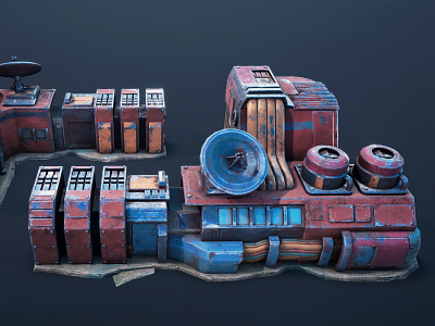 The Electronics Plant ~ Game Building - 3D Stylized City-Builder 3d 3d art 3d game model apocalyptic city builder design game game asset game building game model icon illustration low poly lowpoly postapo rts strategy stylized texture textures