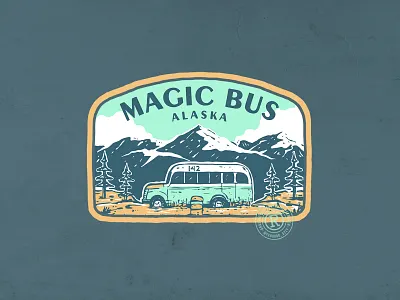 Magic Bus Alaska -- vintage outdoor illustration alaska brand bus clothing graphic design illustration mountain outdoor vintage