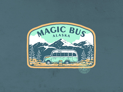 Magic Bus Alaska -- vintage outdoor illustration alaska brand bus clothing graphic design illustration mountain outdoor vintage