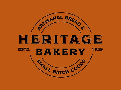 Heritage Bakery Text Badge artisan badge bakery branding design graphic design identity illustration logo mark