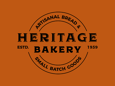 Heritage Bakery Text Badge artisan badge bakery branding design graphic design identity illustration logo mark