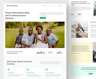 Mansurance - Insurance Landing Page family insurance landing page website
