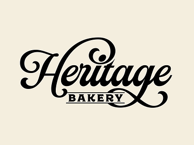 Heritage Bakery Logo branding design graphic design identity illustration logo mark script wordmark