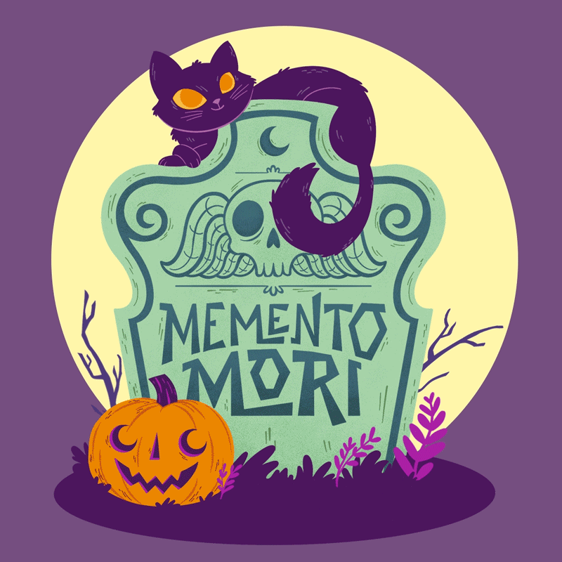 Graveyard Shift animation cat cute graveyard halloween illustration kitty pumpkin spooky spoopy tombstone