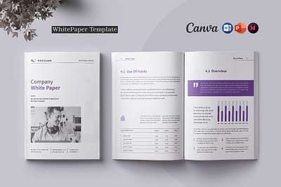 White Paper | Canva, Word, PPTX, IN a4 branding brochure business white paper graphic design simple white paper whitepaper word whitepaper