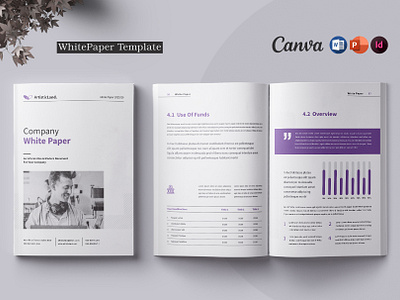 White Paper | Canva, Word, PPTX, IN a4 branding brochure business white paper graphic design simple white paper whitepaper word whitepaper