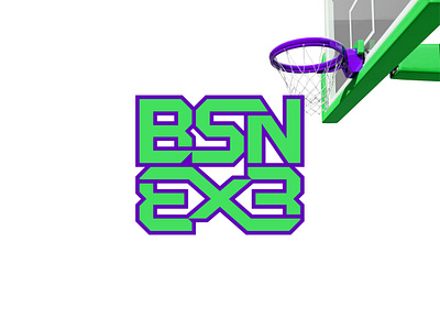 BSN 3X3 3x3 assketball creative geometric lettering logo type modern professional sports team tournament wordmark