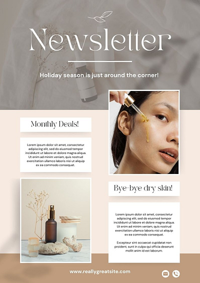 Brown Organic Chic Skincare Brand Email Newsletter email figma graphic design newsletter ui