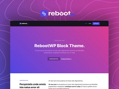 RebootWP block theme fse preview screenshot theme wordpress