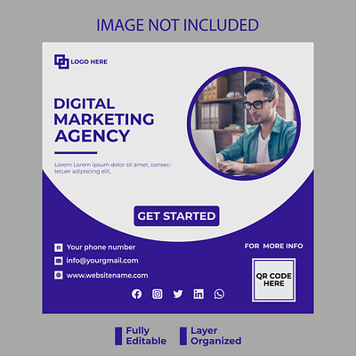 Digital marketing and corporate social media post social media post design