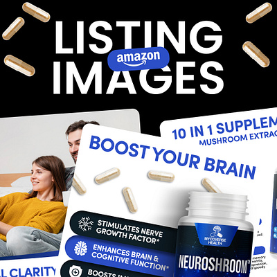 Amazon listing images A+ Content EBC | Neuroshroom Supplement amazon amazon listing amazon listing images amazon listing images design enhanced hero images feature images image design image editing image retouching images design images template infographics lifestyle product listing images
