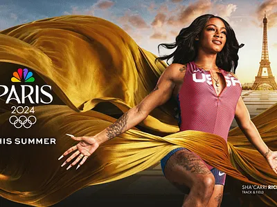 Paris Olympics Key Art - Sha'Carri Richardson graphic design paris olympics photography photoshop shacarri richardson
