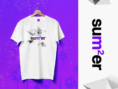 T-shirt concept design / summer vibe low-poly apparel design geometric idea inspiration low poly minimal mockup modern palm poly polygonal purple shape shirt summer summer tshirt summer vibes tshirt vibe