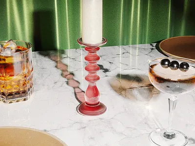 Front-Flash Cocktail Scene 3d 3dart c4d caustics cocktails design glass redshift