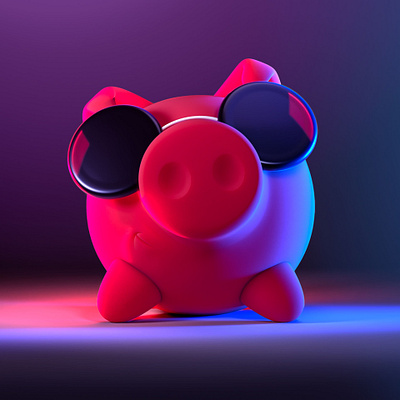 Cute Pig 3d blender chill cool illustration piggybank sunglasses vibes