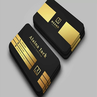 Elegant And Creative Gold Black Business Card house
