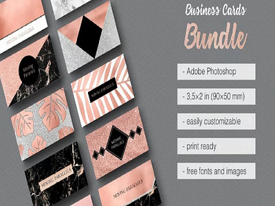 Rose Gold Marble Business Cards Bundle house