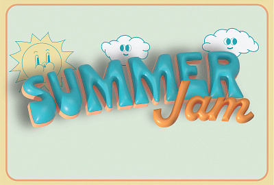 Summer Jam // Kid's Event Graphic branding church design inflated text retro summer
