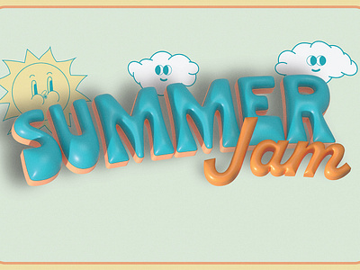 Summer Jam // Kid's Event Graphic branding church design inflated text retro summer