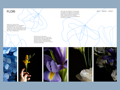 Hero page for the florist shop design ui ux web design