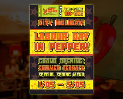 1st of May Holiday Poster for Sweet Pepper Bar branding graphic design posters print design