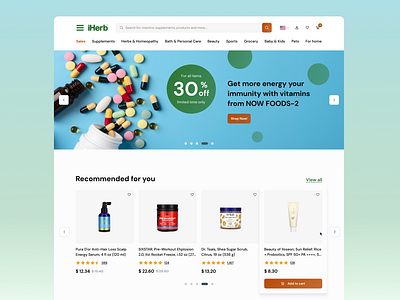 iHerb home page (redesign) ui web site