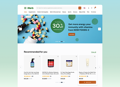 iHerb home page (redesign) ui web site