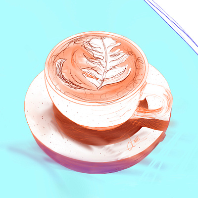 Latte abstract color illustration procreate
