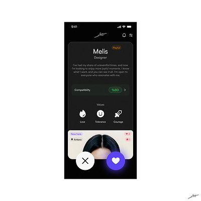 Love — Swiping app dating design figma love mobile ui uiux ux