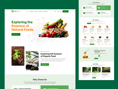 Organic Food creativedesign designconcept healthyliving landingpage marketplace organicfood sustainabledesign uiinspiration uiux uxdesign visualdesign webdesign