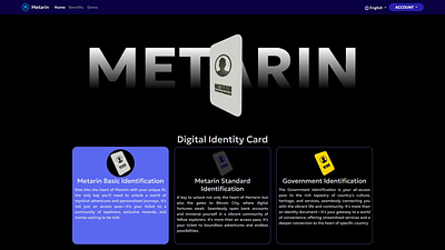 Metarin Website design blockchain nft ui web web design