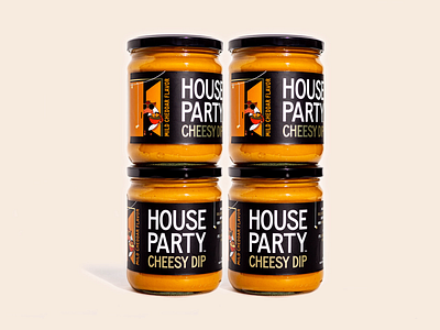 House Party brand food illustration label packaging