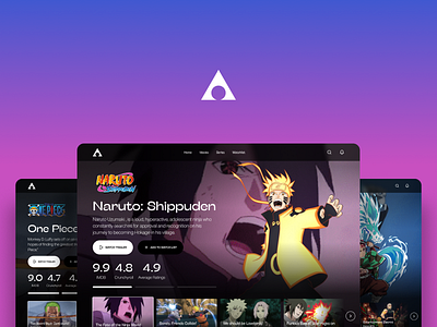 Anime Streaming Website Landing Page Design animation anime carousel graphic design landing page ui uiux web design website