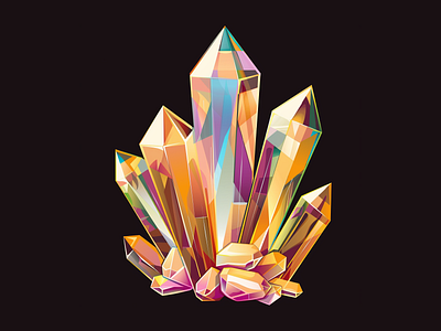 Crystal game illustration ui vector