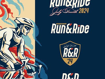 Run&Ride 2024 Campaign Branding badge branding design graphic design illustration logo type vector