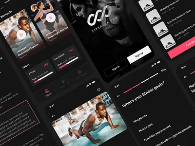FITTRACK PRO figma fitness gym onboarding steps ui workout