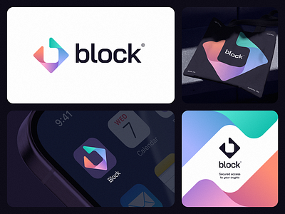 Block Logo Concept ai arrows block blockchain branding defi fintech gradient icon identity letter b lettering logo neuronet saas tech token web3