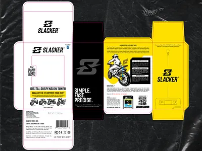 Slacker Digital Suspension Tuner Packaging branding design graphic design illustration packaging vector