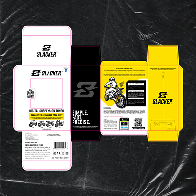 Slacker Digital Suspension Tuner Packaging branding design graphic design illustration packaging vector