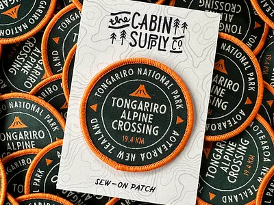 Tongariro Alpine Crossing Patch adventure aotearoa embroidered patch hiking logo design new zealand outdoors patch design tongariro crossing woven patch